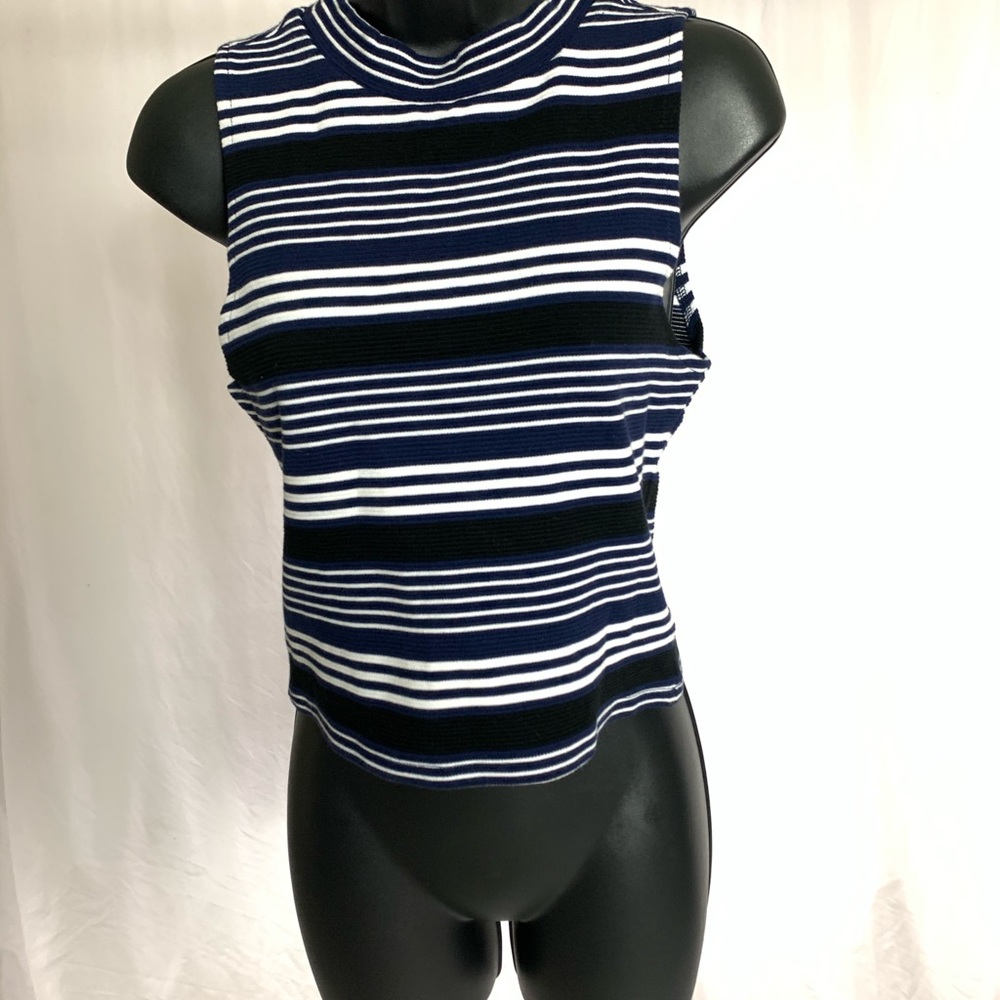 striped sleeveless top